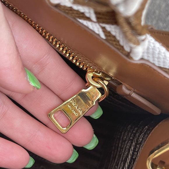 Prada Symbole Shopper Tote Jacquard Small Brown, Multicolor - Picture 15 of 16